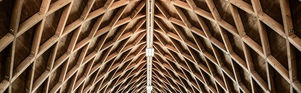 Holzdecke neuer Keller von Chateau Angelus