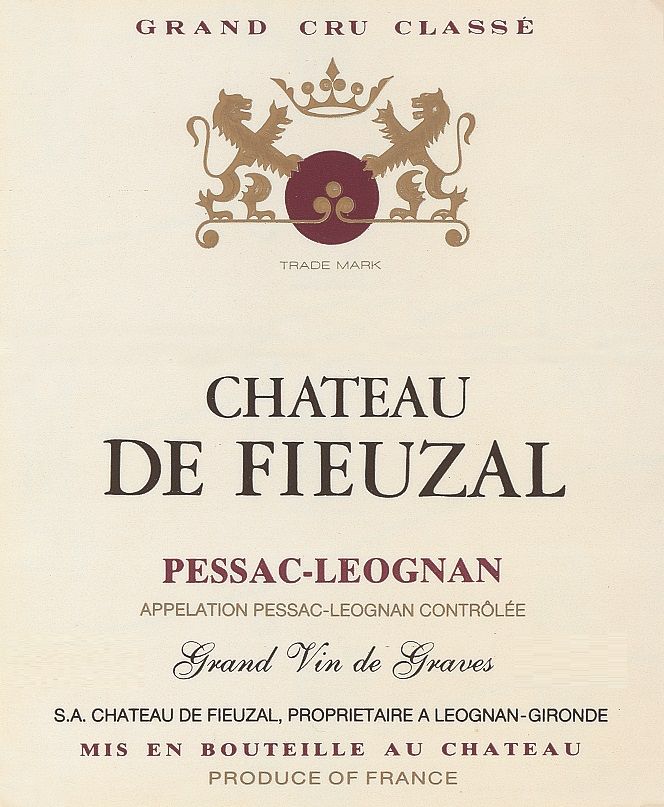 Chateau de Fieuzal - Chateau de Fieuzal Rouge 1986
