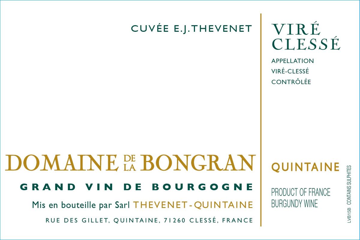 Domaine de la Bongran - Vire Clesse - CUVEE EJ THEVENET 2020