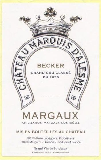 Chateau Marquis d´Alesme Becker 2016