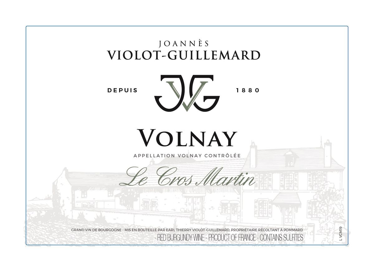 Joannes Violot-Guillemard - Volnay Le Cros Martin 2019 0,75 L