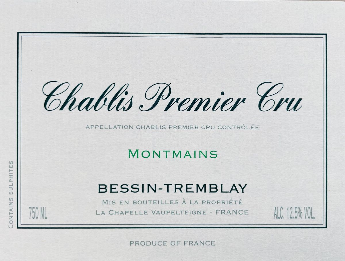 Domaine Bessin Tremblay - Chablis Montmains 1er Cru 2023