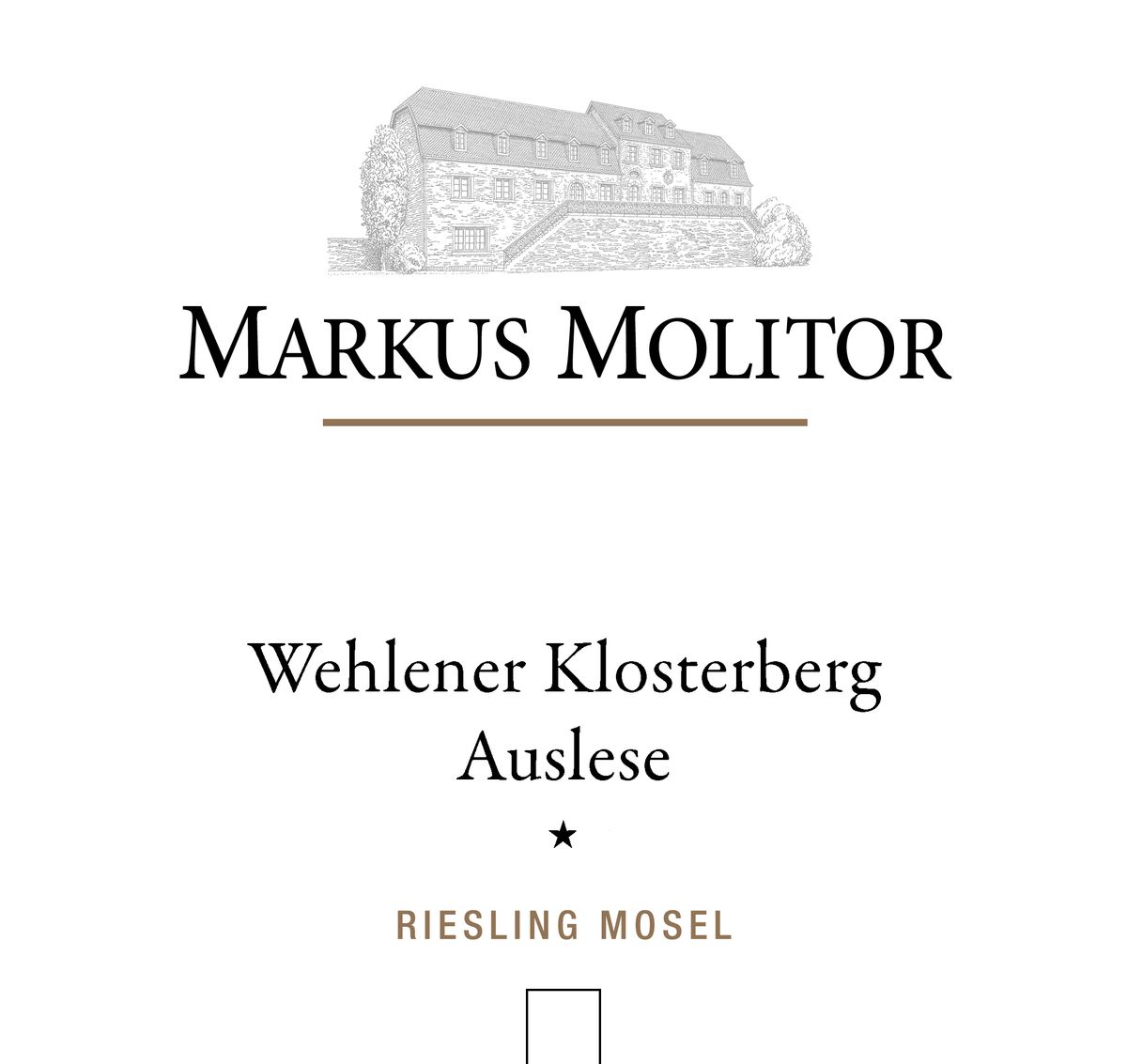 Molitor, Markus - Wehlener Klosterberg Riesling Auslese * trocken Weiße Kapsel 2018