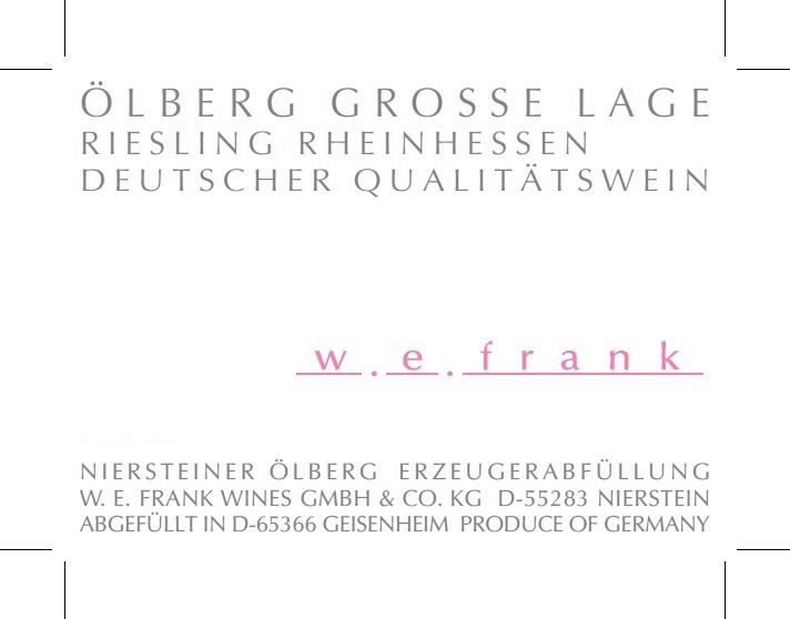 Weingut W.E. Frank - Riesling Ölberg Grosse Lage 2018 0,75 L