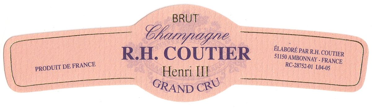 Coutier - Champagne Cuvee Henri III Blanc de Noir Grand Cru Extra Brut