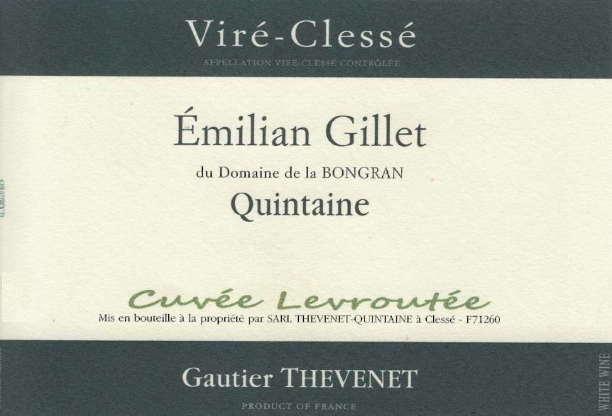 Domaine de la Bongran - Vire Clesse - CUVEE GILLET LEVROUTEE 2017