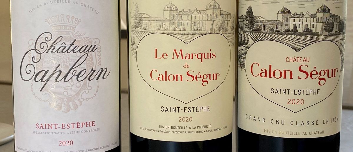 Weinflaschen mit Label von Chateau Calon Segur