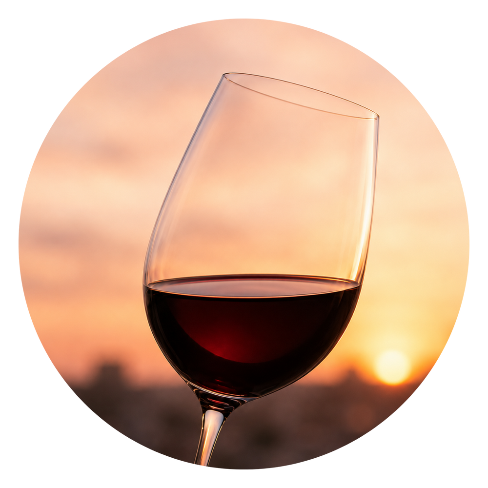 Glas Weißwein mit goldener Farbe vor dunklem Hintergrund