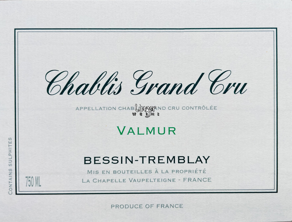 2021 Chablis Valmur Grand Cru Domaine Bessin Tremblay Chablis