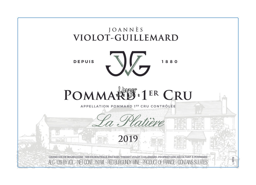 2019 Pommard La Platiere 1er Cru Joannes Violot-Guillemard Cote de Beaune