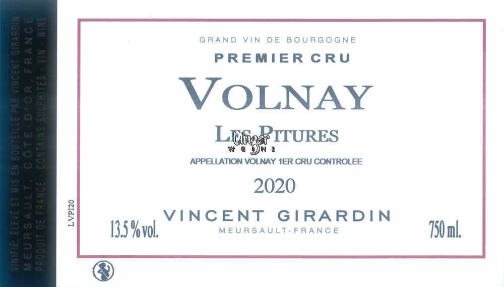 2021 Volnay 1er Cru Les Pitures Girardin, Vincent Cote de Beaune
