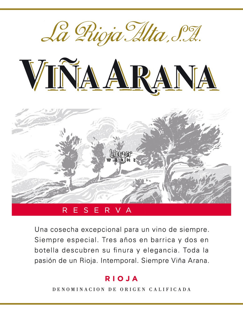 2009 Vina Arana Reserva La Rioja Alta Rioja