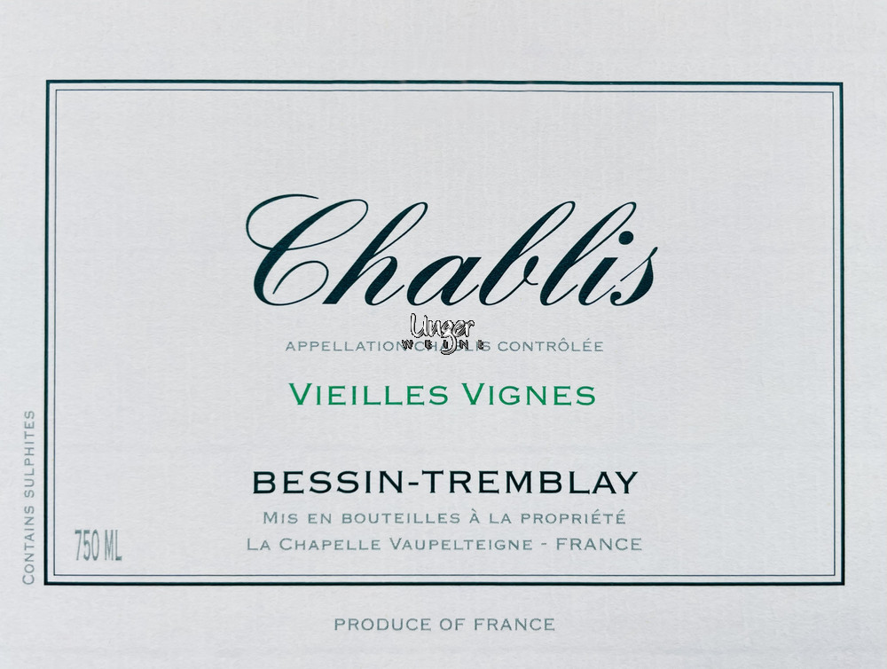 2021 Chablis Vieilles Vignes Domaine Bessin Tremblay Chablis