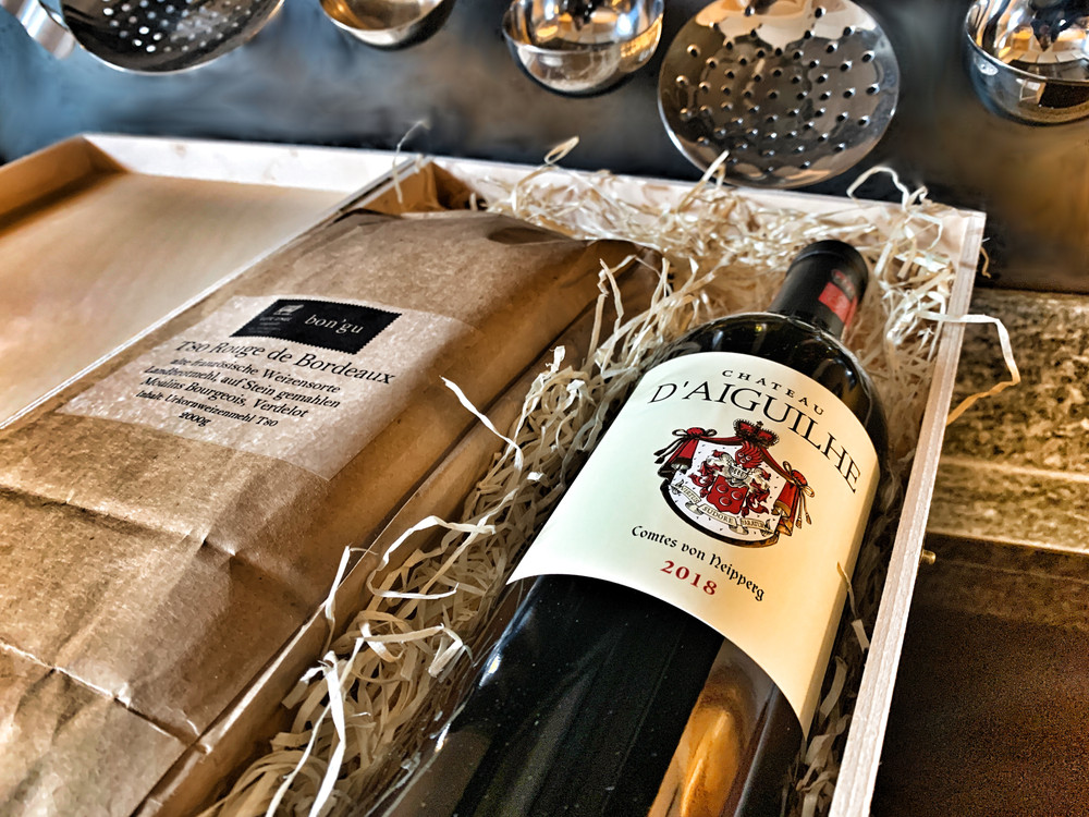 Bongu & Chateau d´Aiguilhe 2018 - ROUGE DE BORDEAUX-Mehl und Wein Präsent