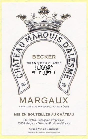 2016 Chateau Marquis d´Alesme Becker Margaux