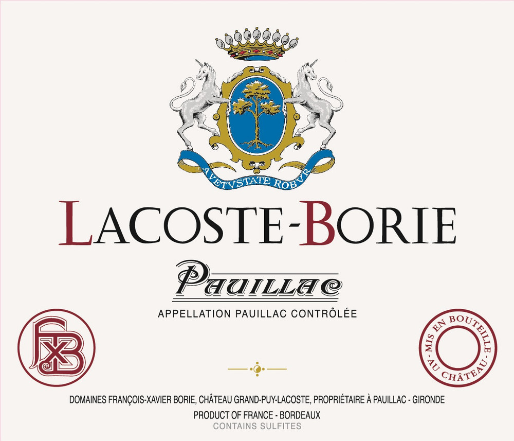 Chateau Grand Puy Lacoste - Lacoste Borie 2019