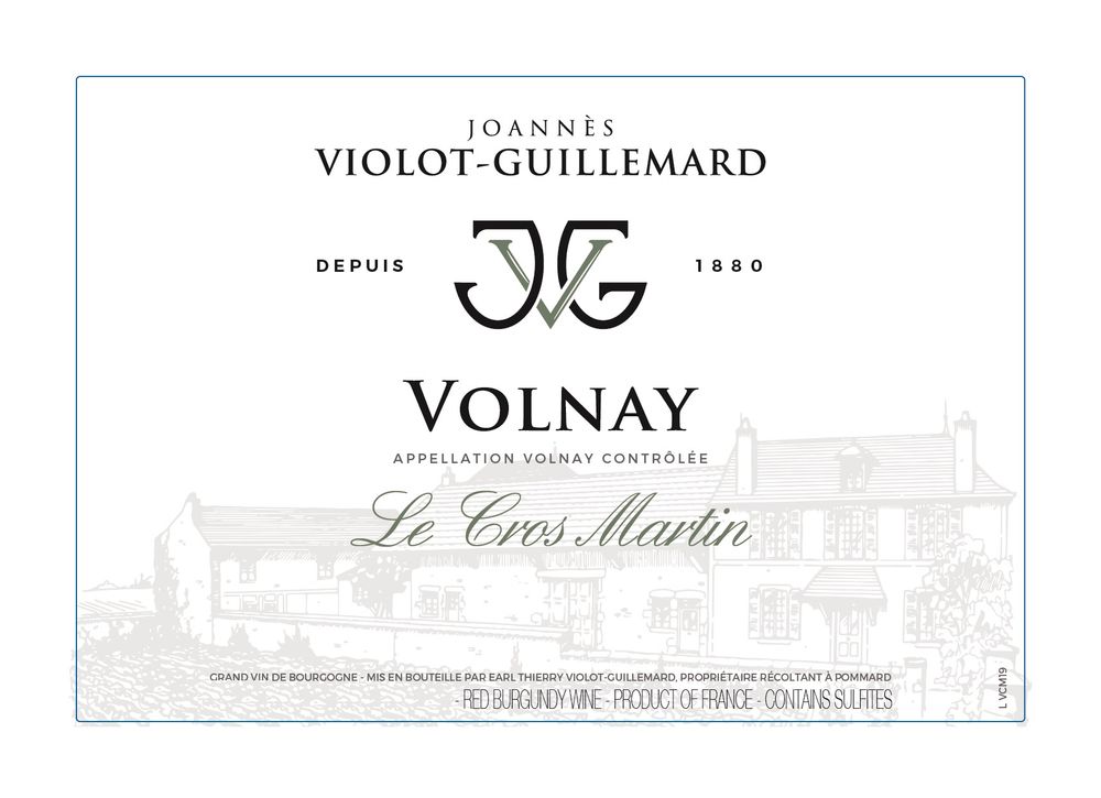 Joannes Violot-Guillemard - Volnay Le Cros Martin 2020 0,75 L