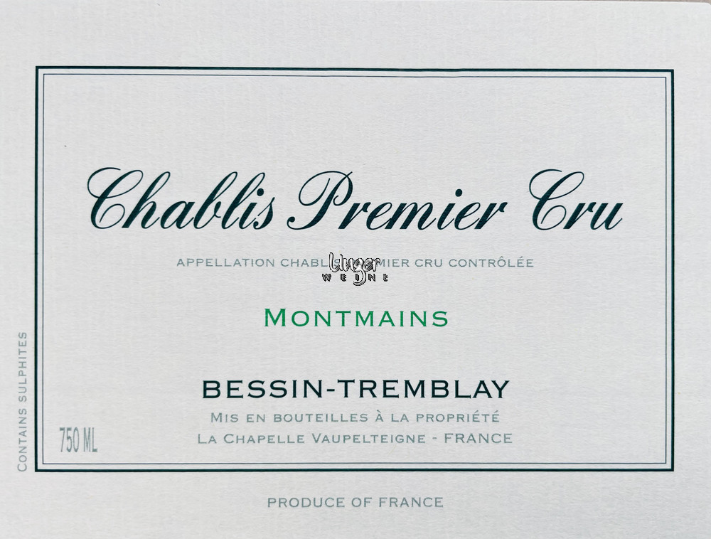 2021 Chablis Montmains 1er Cru Domaine Bessin Tremblay Chablis