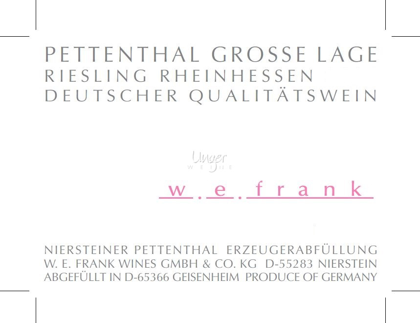 Weingut W.E. Frank - Riesling Pettenthal Grosse Lage 2018