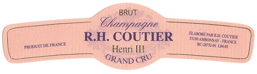 Coutier - Champagne Cuvee Henri III Blanc de Noir Grand Cru Extra Brut