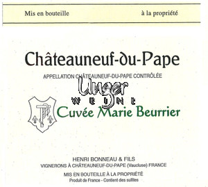 2016 Chateauneuf du Pape Cuvee Marie Beurrier Domaine Henri Bonneau Chateauneuf du Pape