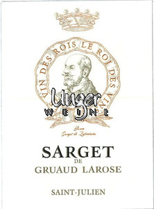 2019 Sarget de Gruaud Chateau Gruaud Larose Saint Julien