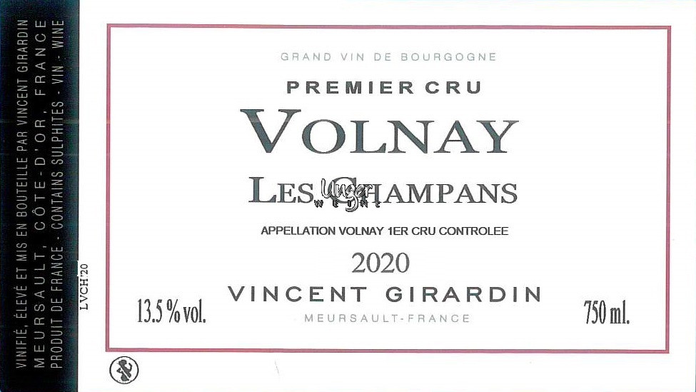 2021 Volnay 1er Cru Les Champans Girardin, Vincent Cote de Beaune