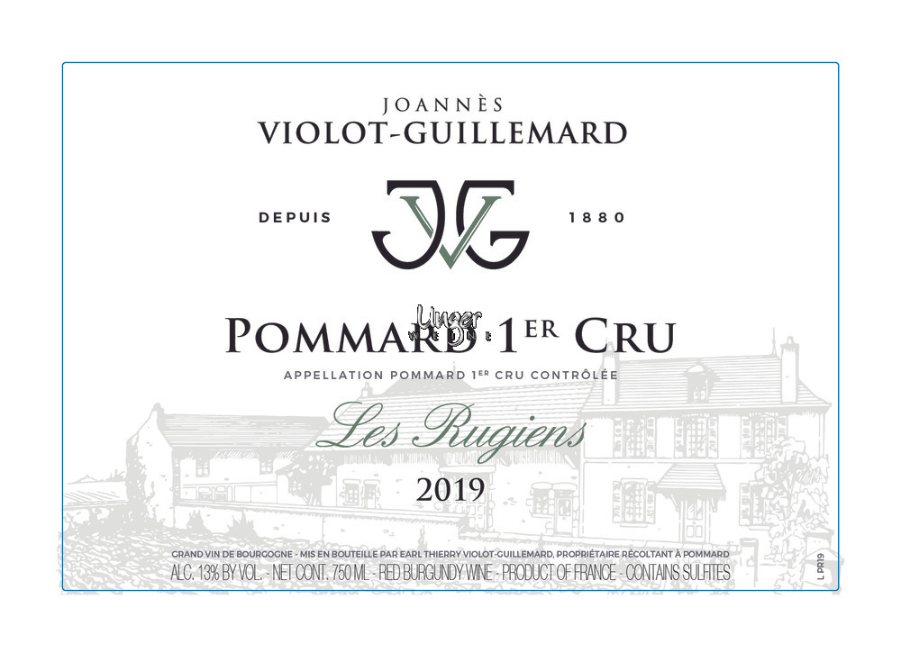 2019 Pommard Les Rugiens 1er Cru Joannes Violot-Guillemard Burgund