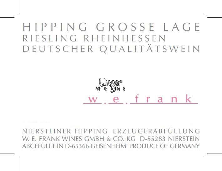 2016 Riesling Hipping Grosse Lage Weingut W.E. Frank Rheinhessen