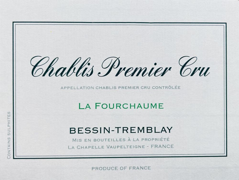 2023 Chablis La Fourchaume 1er Cru Domaine Bessin Tremblay Chablis