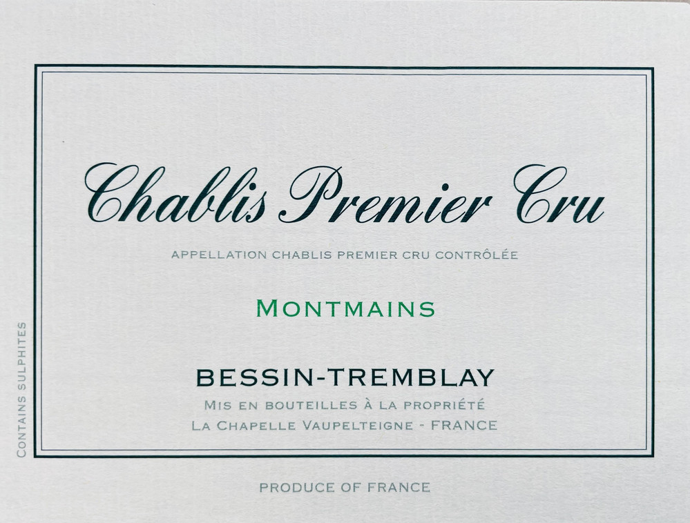 Domaine Bessin Tremblay - Chablis Montmains 1er Cru 2022 0,75 L