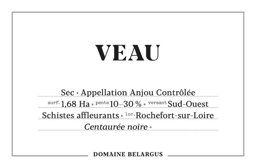 Domaine Belargus - Veau 2021 0,75 L