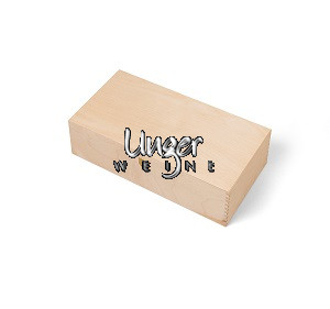 Geschenk-Holzkiste fĂĽr 2 Flaschen Unger Weine
