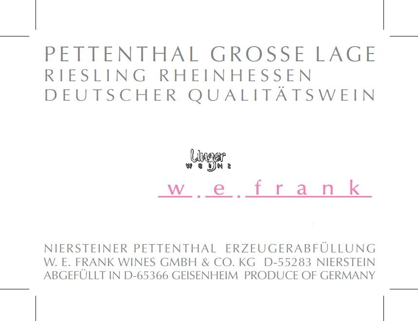 2016 Riesling Pettenthal Grosse Lage Weingut W.E. Frank Rheinhessen