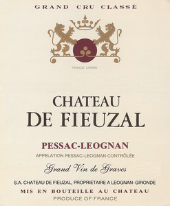2022 Chateau de Fieuzal Rouge Chateau de Fieuzal Pessac Leognan