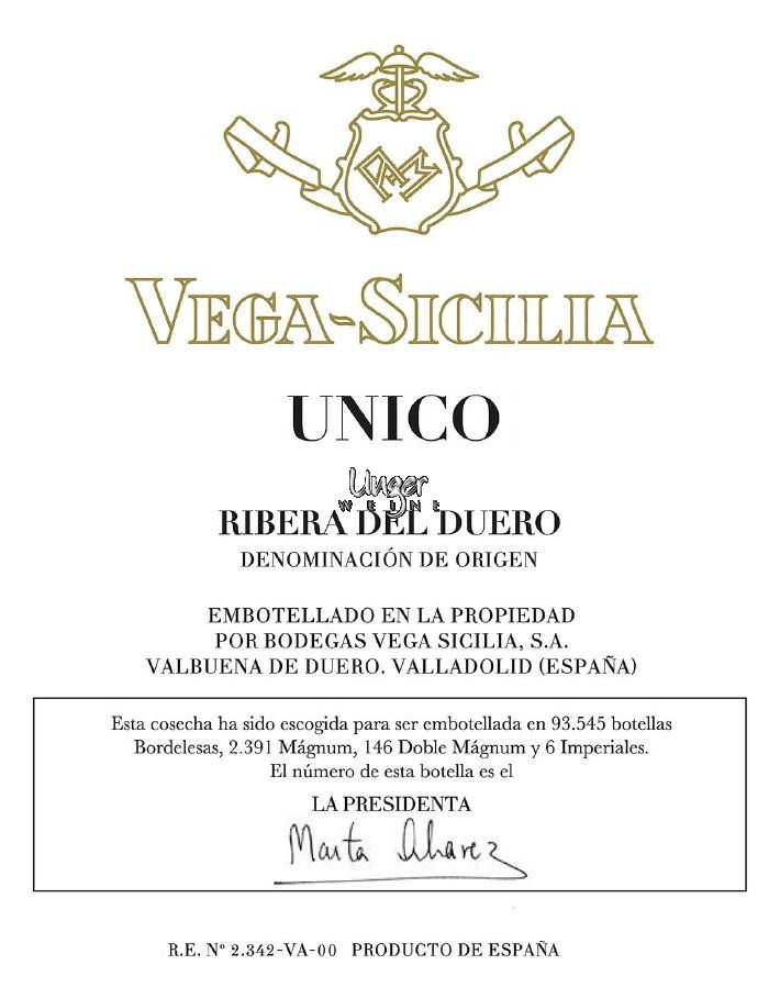 2005 Unico Vega Sicilia Ribera del Duero