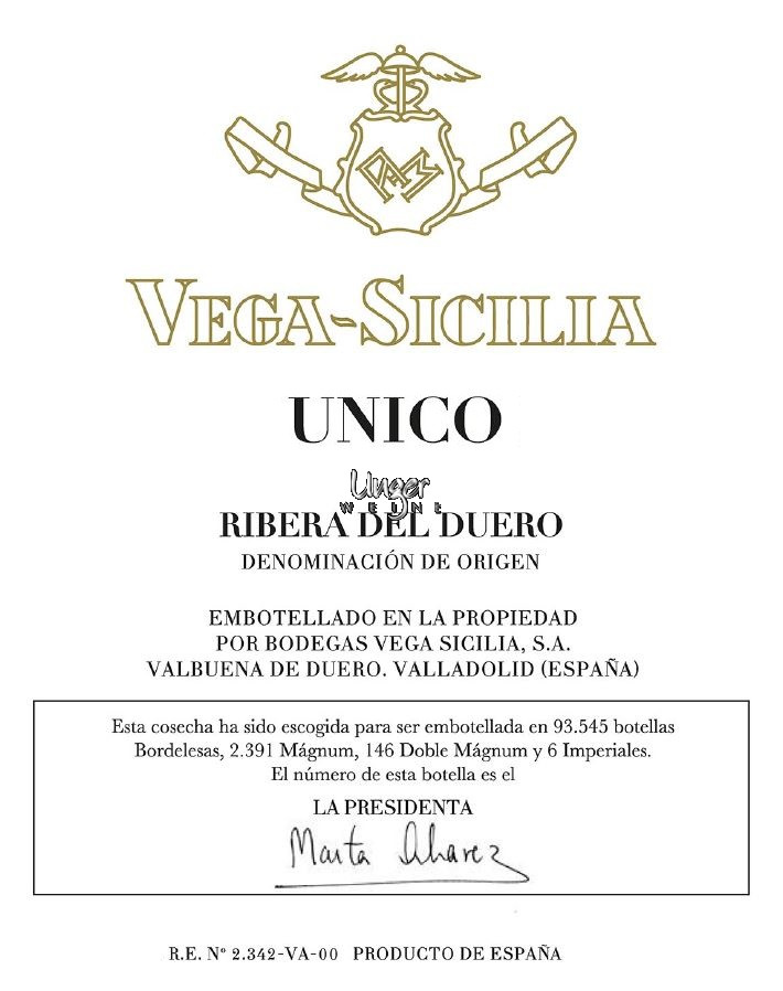 2010 Unico Vega Sicilia Ribera del Duero