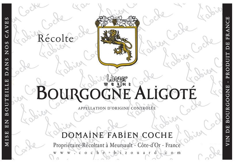 2020 Bourgogne Aligoté Vieilles Vignes Domaine Fabien Coche Burgund