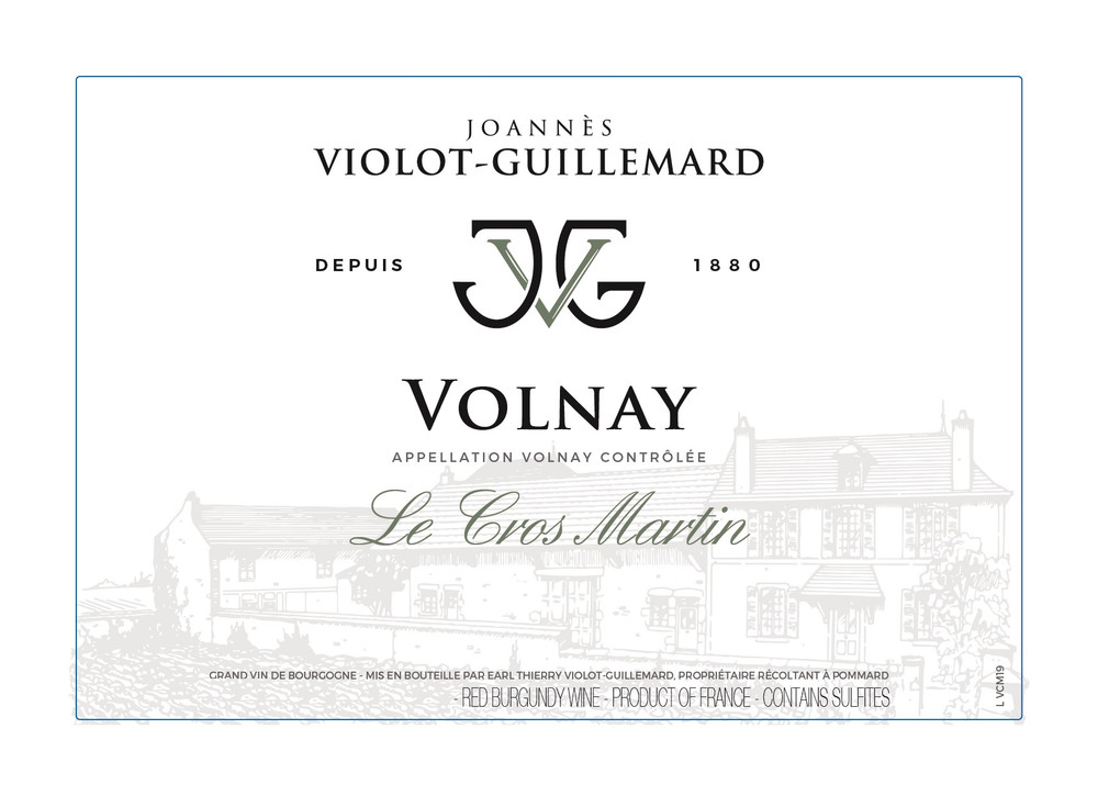 Joannes Violot-Guillemard - Volnay Le Cros Martin 2021 0,75 L