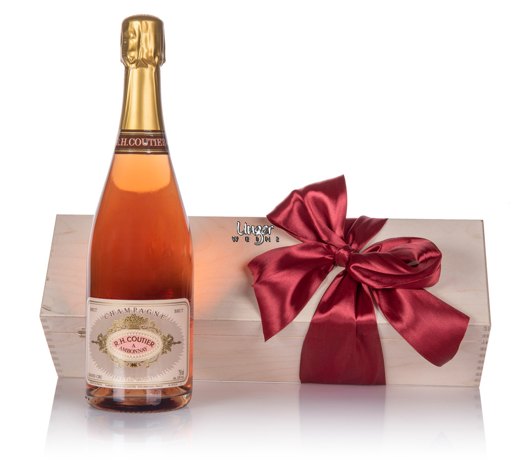 Champagne Brut Rose Grand Cru in Geschenkholzkiste Coutier Champagne