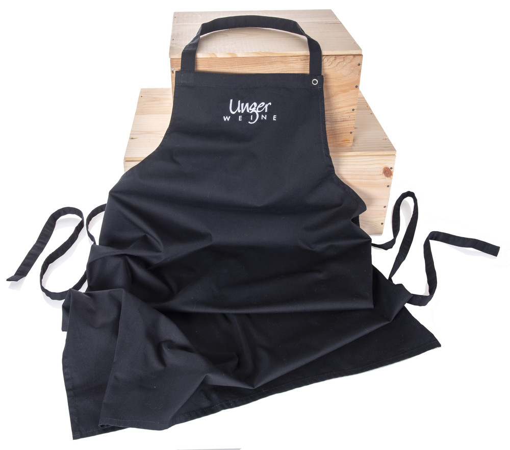 Unger Weine - Latzschürze schwarz mit Stickerei Unger Weine