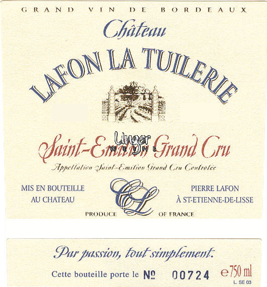 2011 Chateau Lafon La Tuilerie Saint Emilion