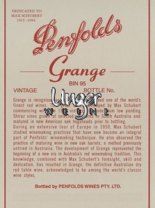 2001 Grange Penfolds Südaustralien