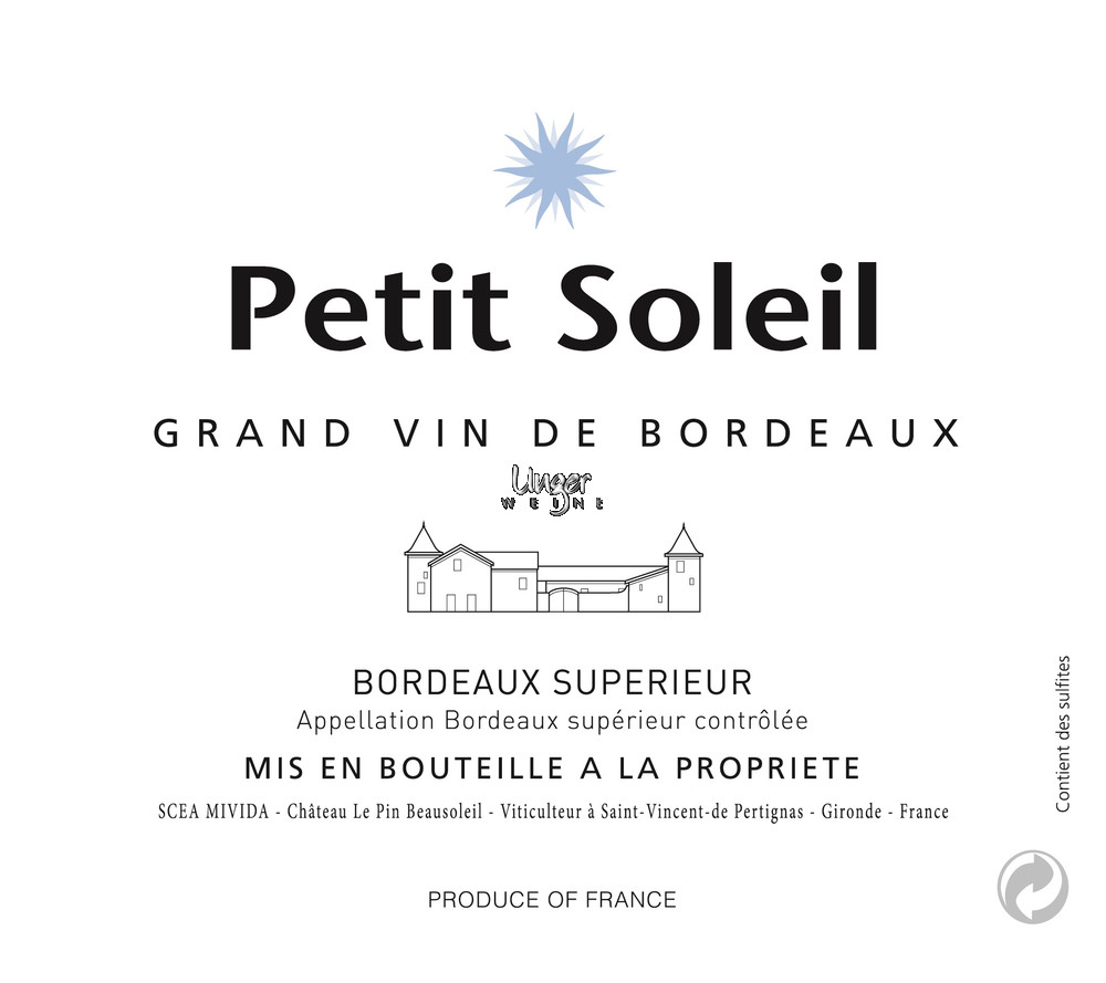 2018 Petit Soleil Chateau Le Pin Beausoleil Bordeaux Superieur