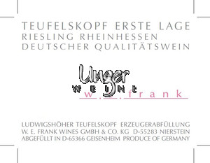 2018 Riesling Ludwigshöher Teufelskopf Erste Lage Weingut W.E. Frank Rheinhessen