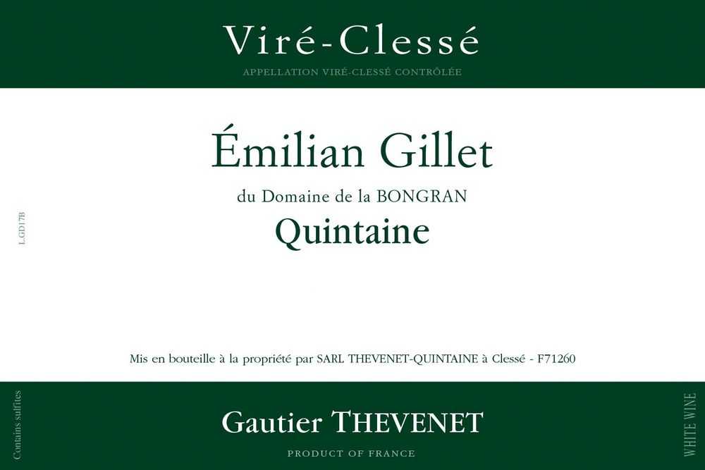 Domaine de la Bongran - Vire Clesse - CUVEE EMILIAN GILLET 2022