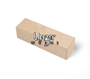 Geschenk-Holzkiste für 1 Flasche mit Klappdeckel Unger Weine
