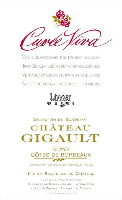 2000 Chateau Gigault Cuvee Viva Cotes Blaye