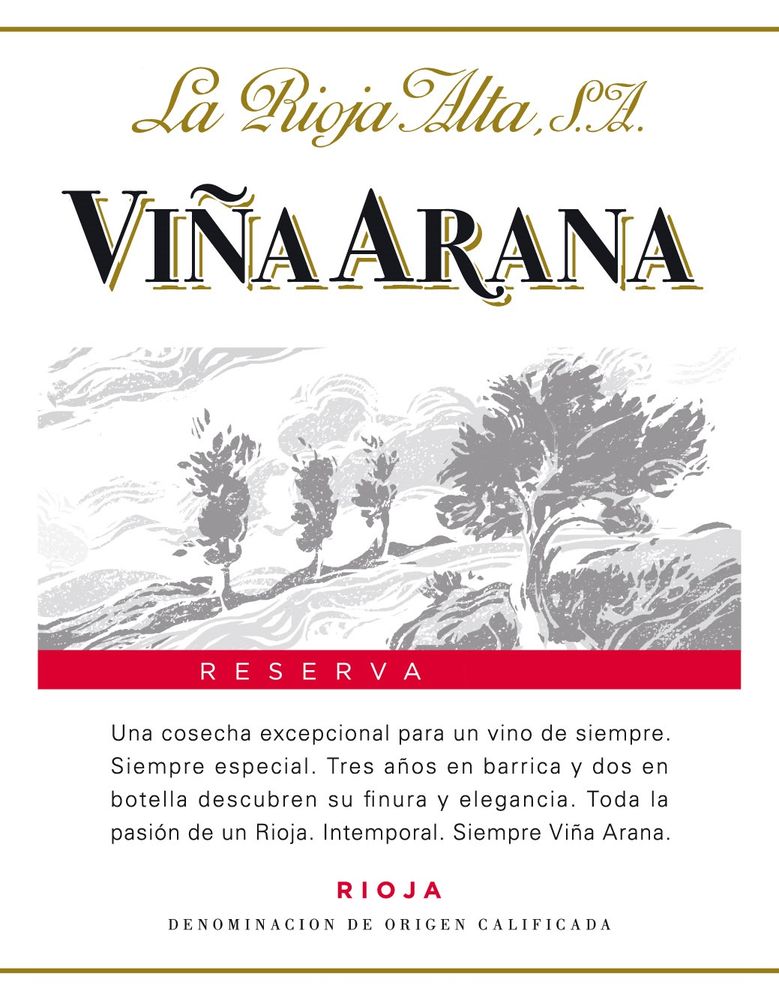 La Rioja Alta - Vina Arana Reserva 2009