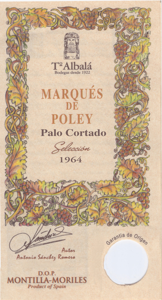 Toro Albala - Palo Cortado Marques de Poley Seleccion 1964